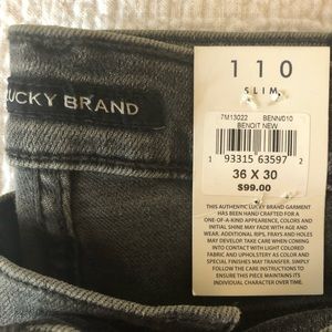 Men’s Lucky Brand Grey 110 Slim jeans 36x30